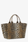 Bolso tote de lona de gran tamaño con estampado de leopardo